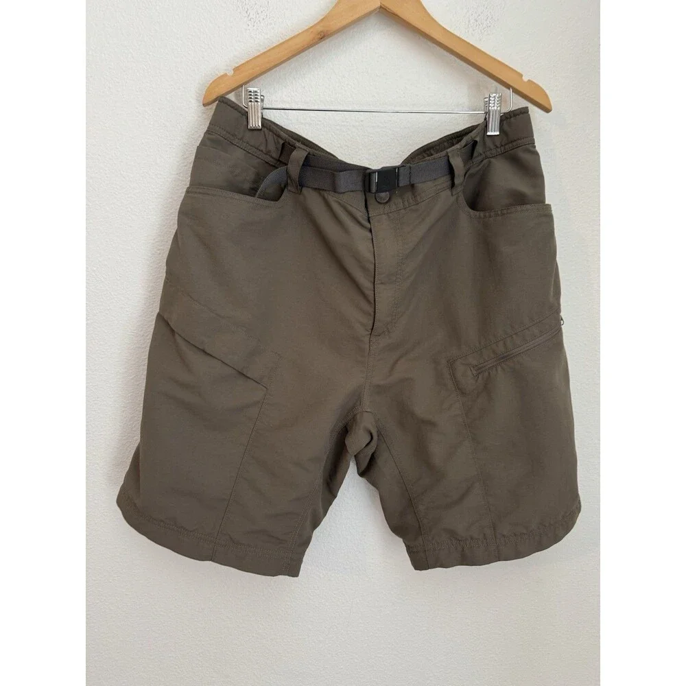 The North Face Paramount Trail Shorts Mens XL Brown Nylon Belted Hiking Cargo